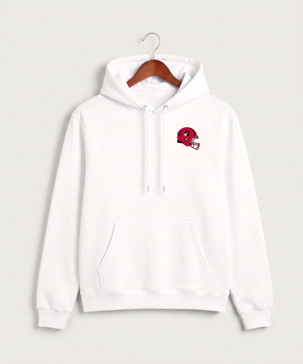 Border West Football (Boys) - White Hoodie Value - Left Chest