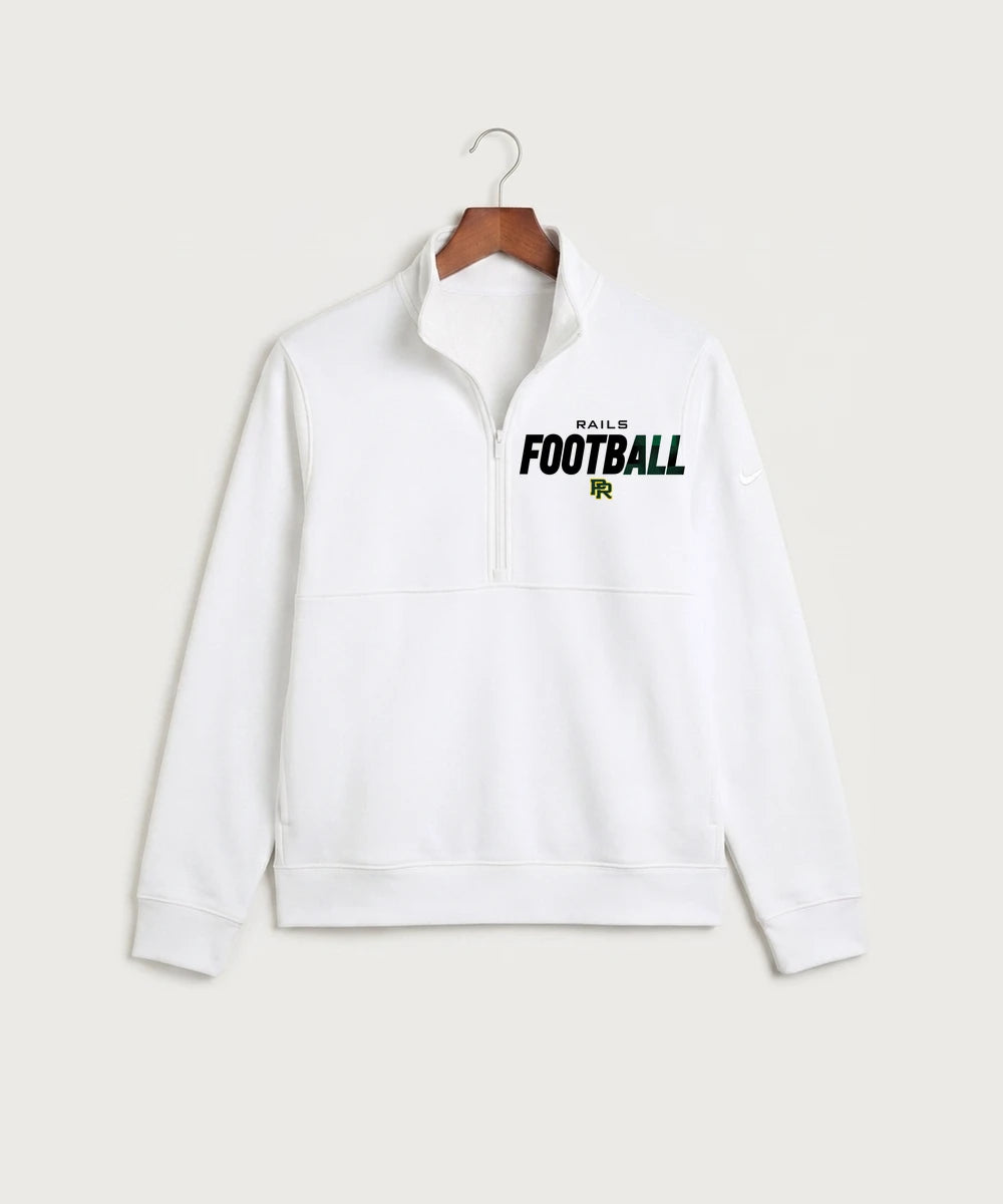 Proctor High School Football (Boys) - White Nike Club Fleece Sleeve Swoosh 1/2-Zip NKDX6718