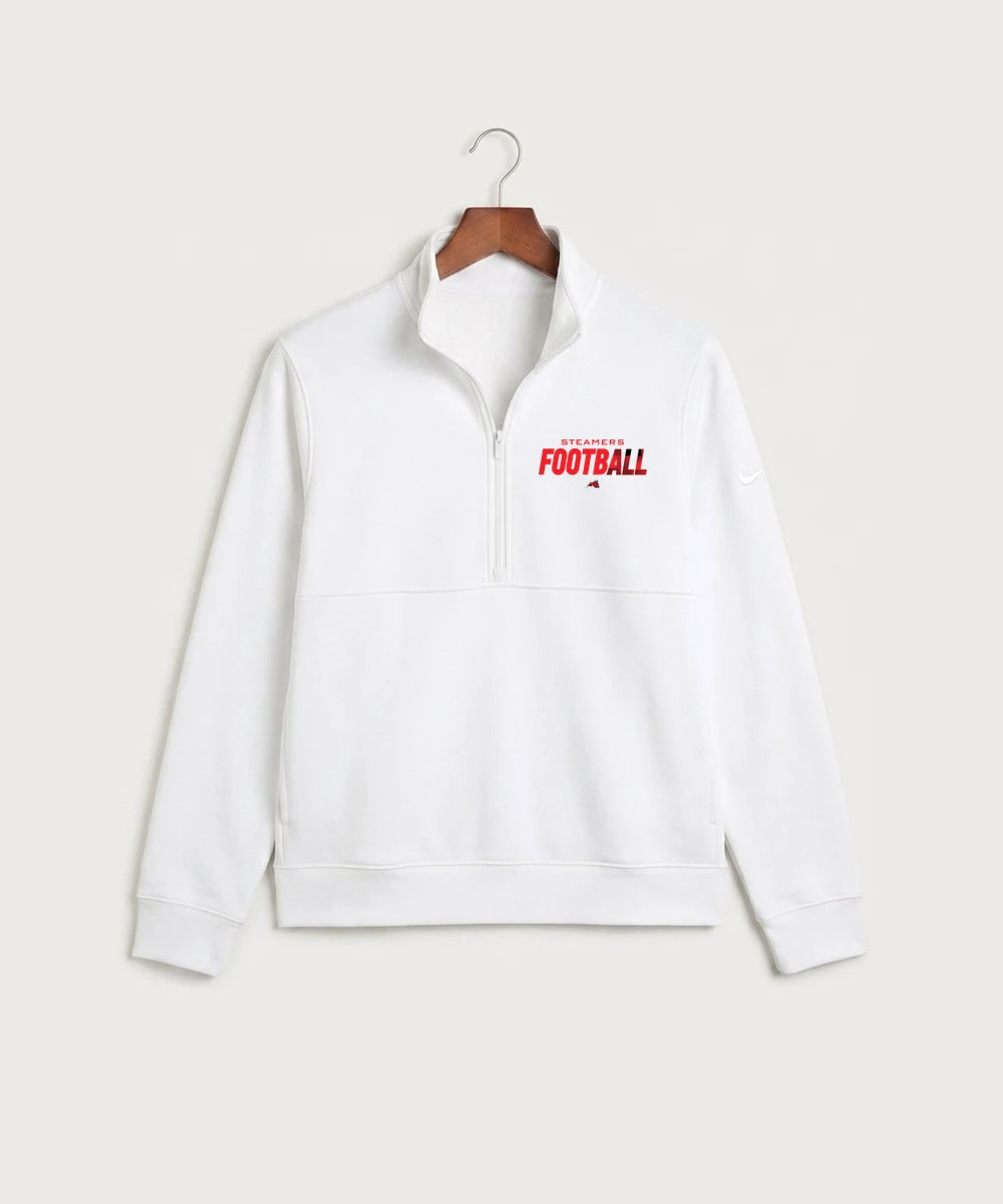 Fulton High School Football (Boys) - White Nike Club Fleece Sleeve Swoosh 1/2-Zip NKDX6718