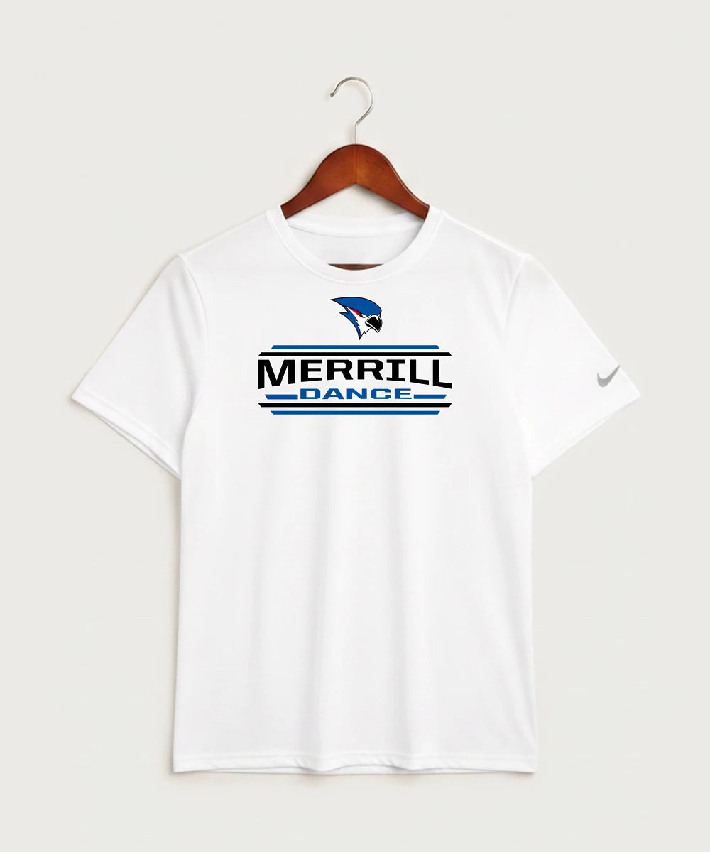 Merrill Dance and Cheer - White Nike Swoosh Sleeve rLegend Tee NKDX8730