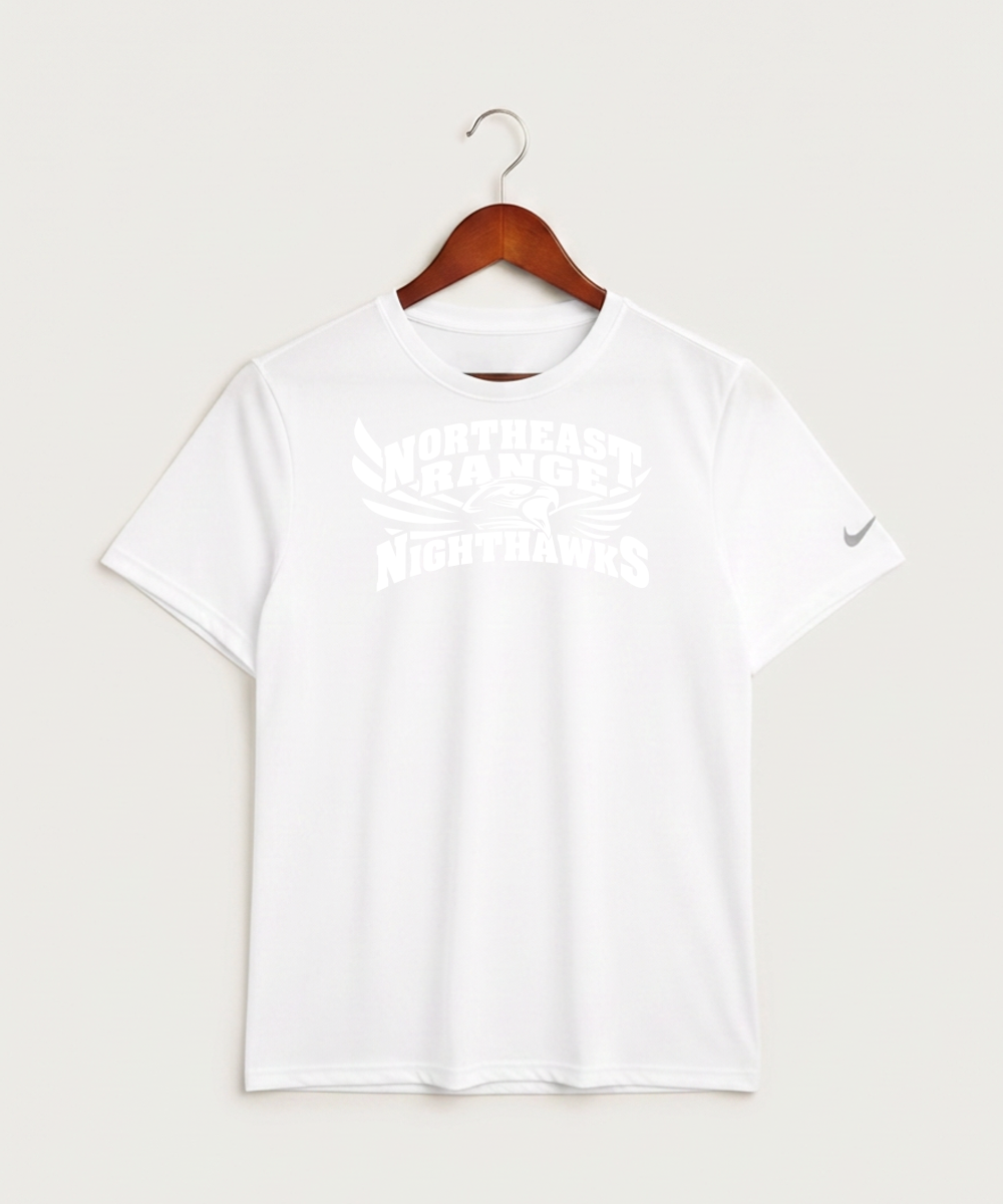 Northeast Range High School Volleyball (Girls) - White Nike Swoosh Sleeve rLegend Tee NKDX8730