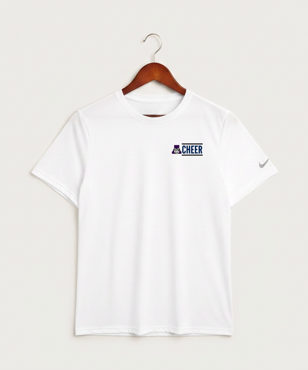 Albany High School Cheerleading - White Nike Swoosh Sleeve rLegend Tee NKDX8730