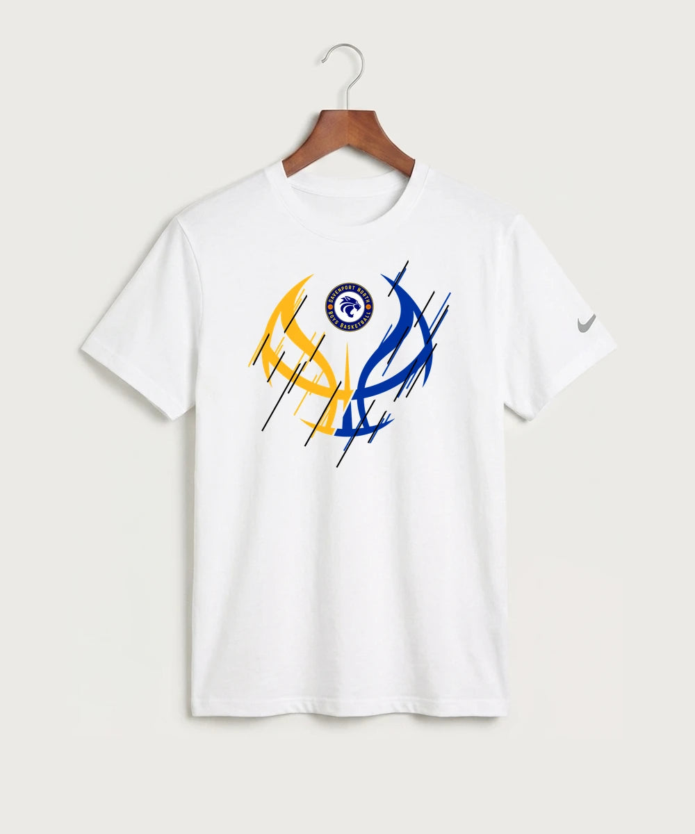 Davenport North High School Basketball Team Store - White Nike Swoosh Sleeve rLegend Tee NKDX8730