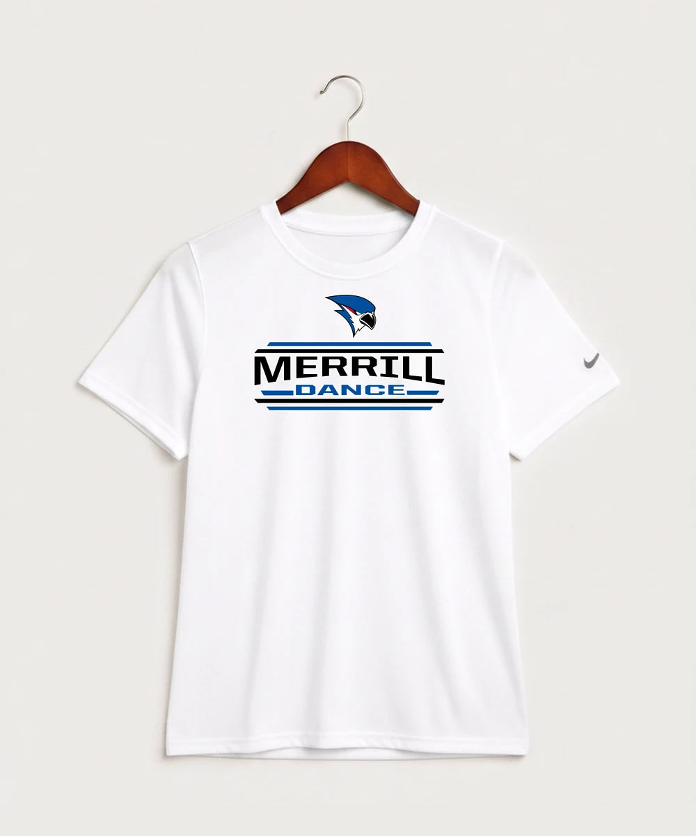 Merrill Dance and Cheer - White Nike Youth Swoosh Sleeve rLegend Tee NKDX8787