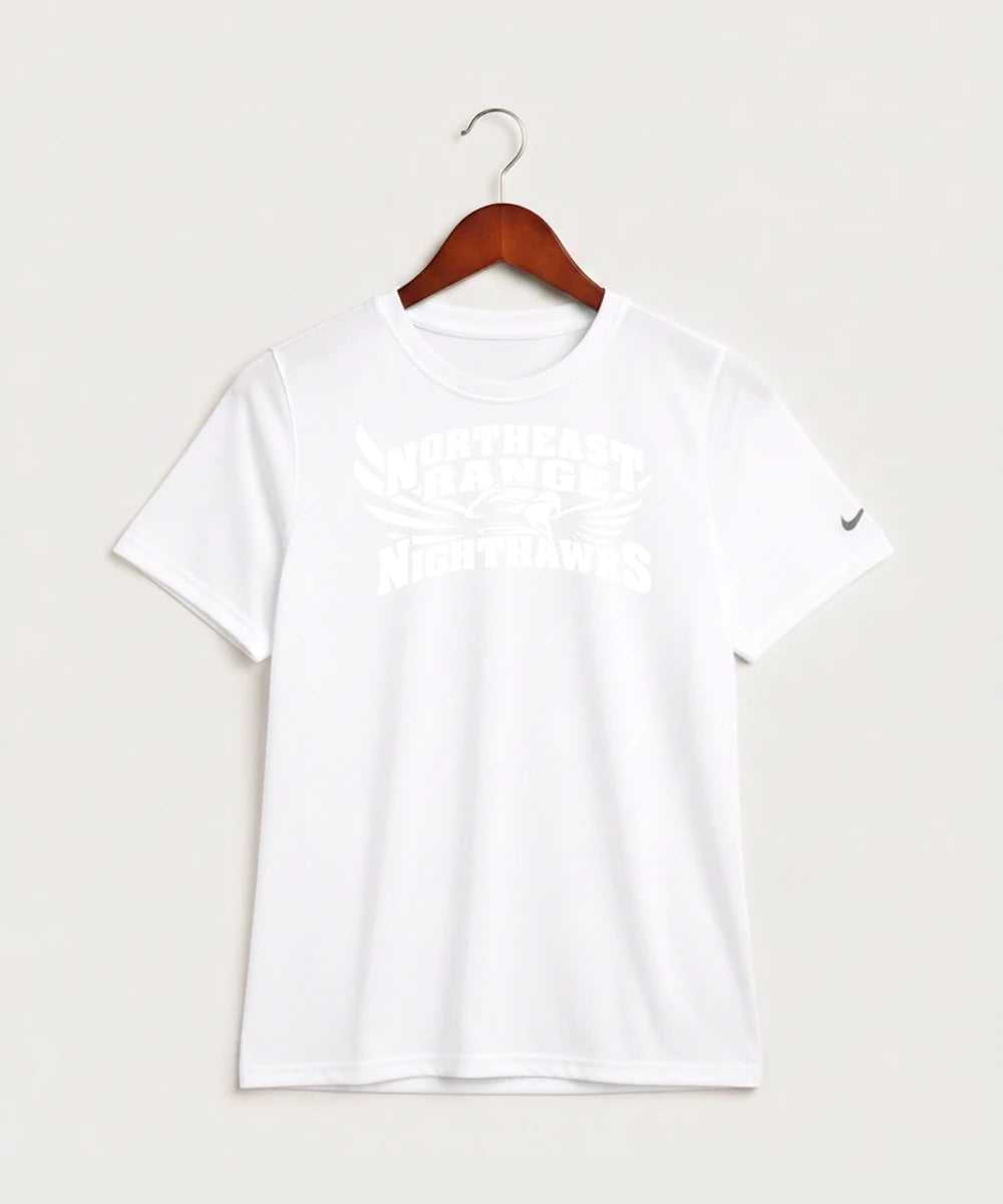 Northeast Range High School Volleyball (Girls) - White Nike Youth Swoosh Sleeve rLegend Tee NKDX8787