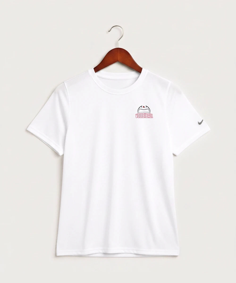 Ely Memorial High School Volleyball (Girls) - White Nike Youth Swoosh Sleeve rLegend Tee NKDX8787