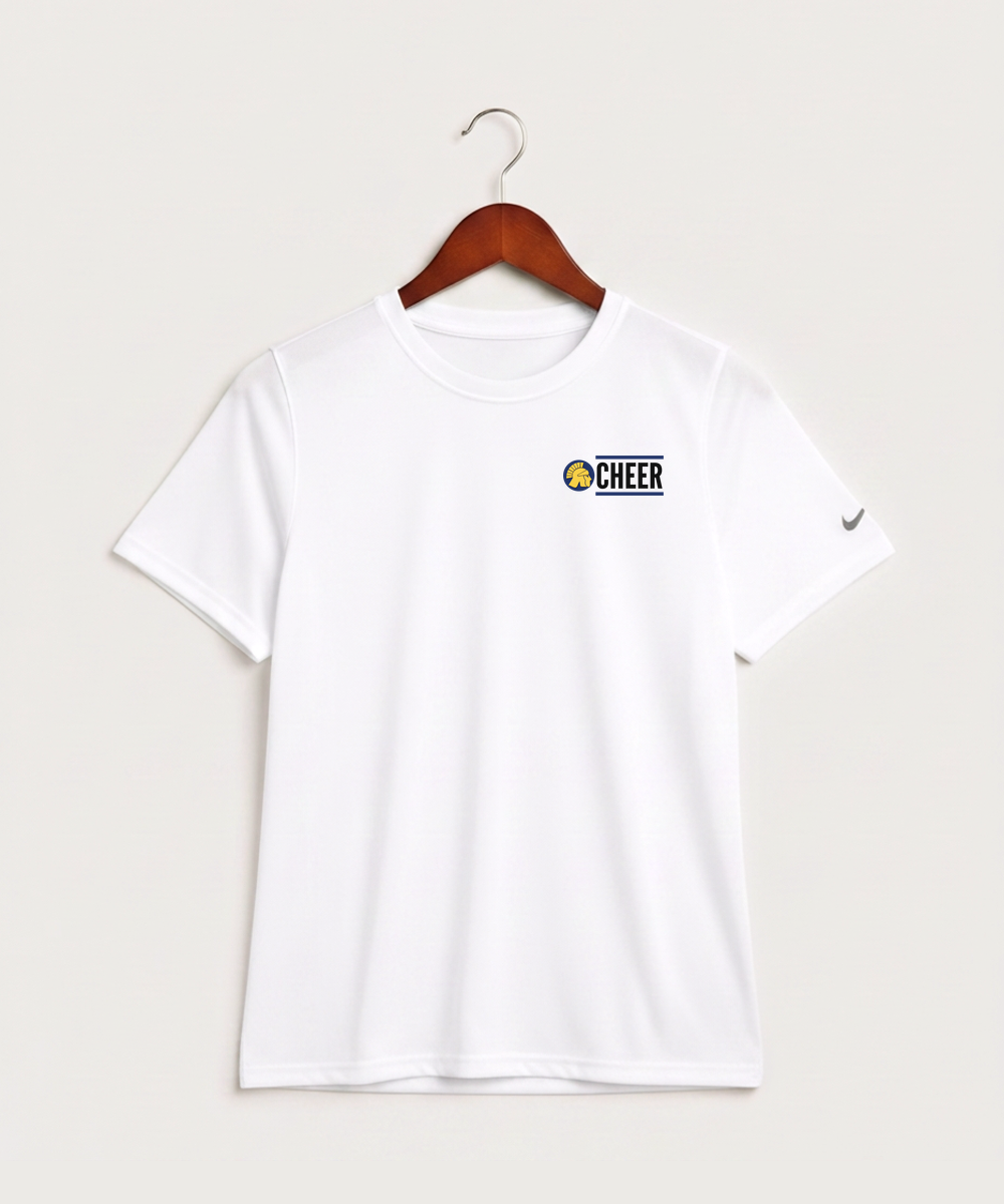Wausau West High School Cheer - White Nike Youth Swoosh Sleeve rLegend Tee NKDX8787