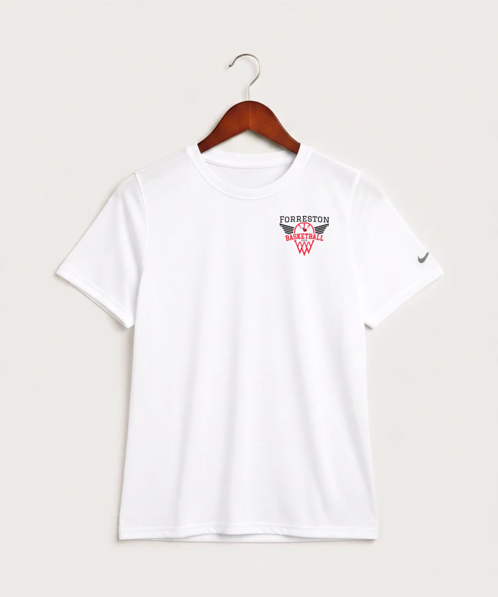 Forreston Basketball - White Nike Youth Swoosh Sleeve rLegend Tee NKDX8787