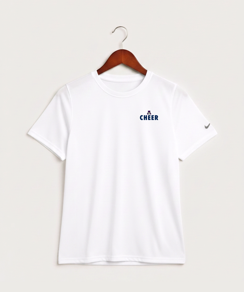 Albany High School Cheerleading - White Nike Youth Swoosh Sleeve rLegend Tee NKDX8787
