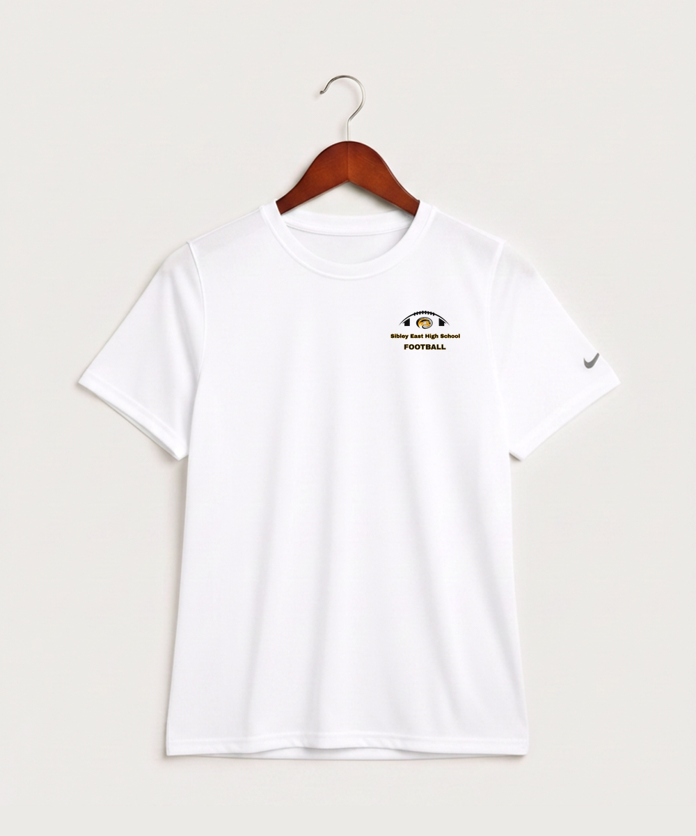 Sibley East High School Football (Boys) - White Nike Youth Swoosh Sleeve rLegend Tee NKDX8787