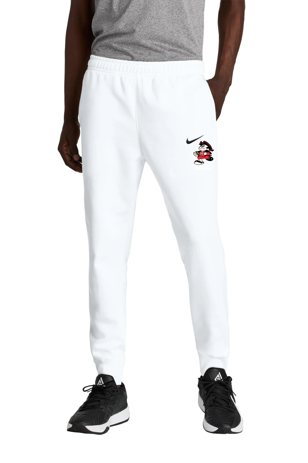 John Marshall High School Basketball (Boys) - White Nike Club Fleece Jogger NKHM8045