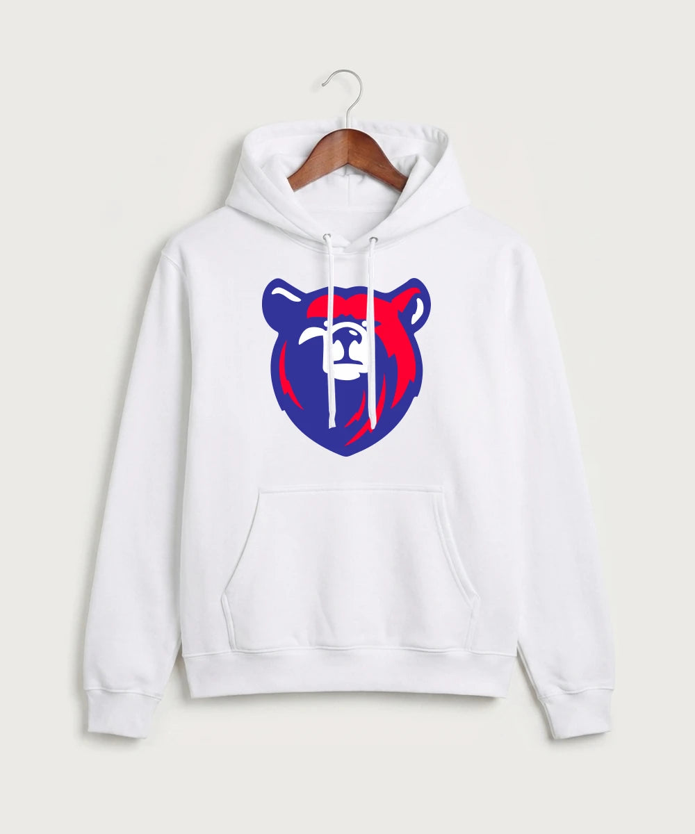 Bertha Hewitt High School Football (Boys) - White Port & Co Core Fleece Pullover Hooded Sweatshirt. PC78H