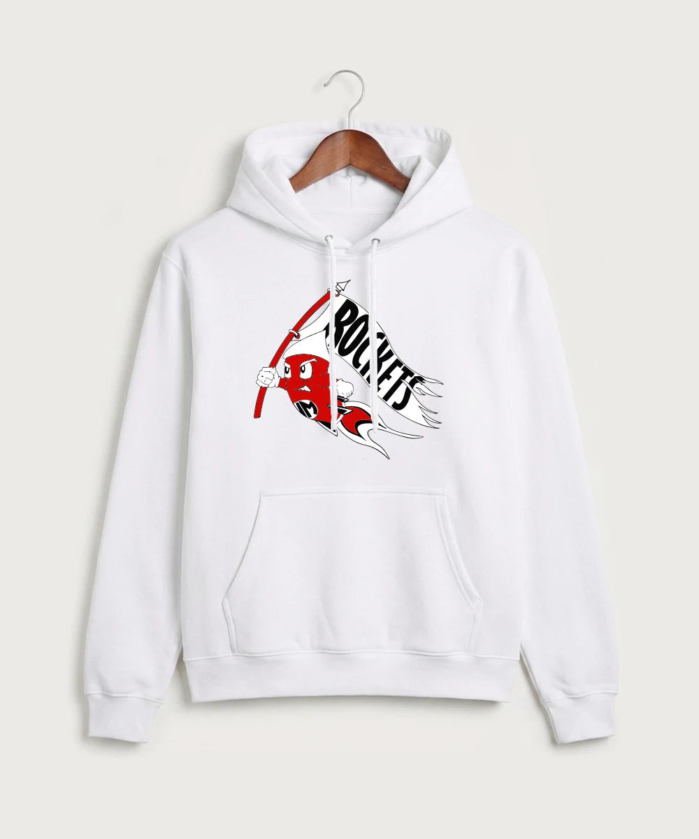 John Marshall High School Swimming (Girls) - White Port & Co Core Fleece Pullover Hooded Sweatshirt. PC78H