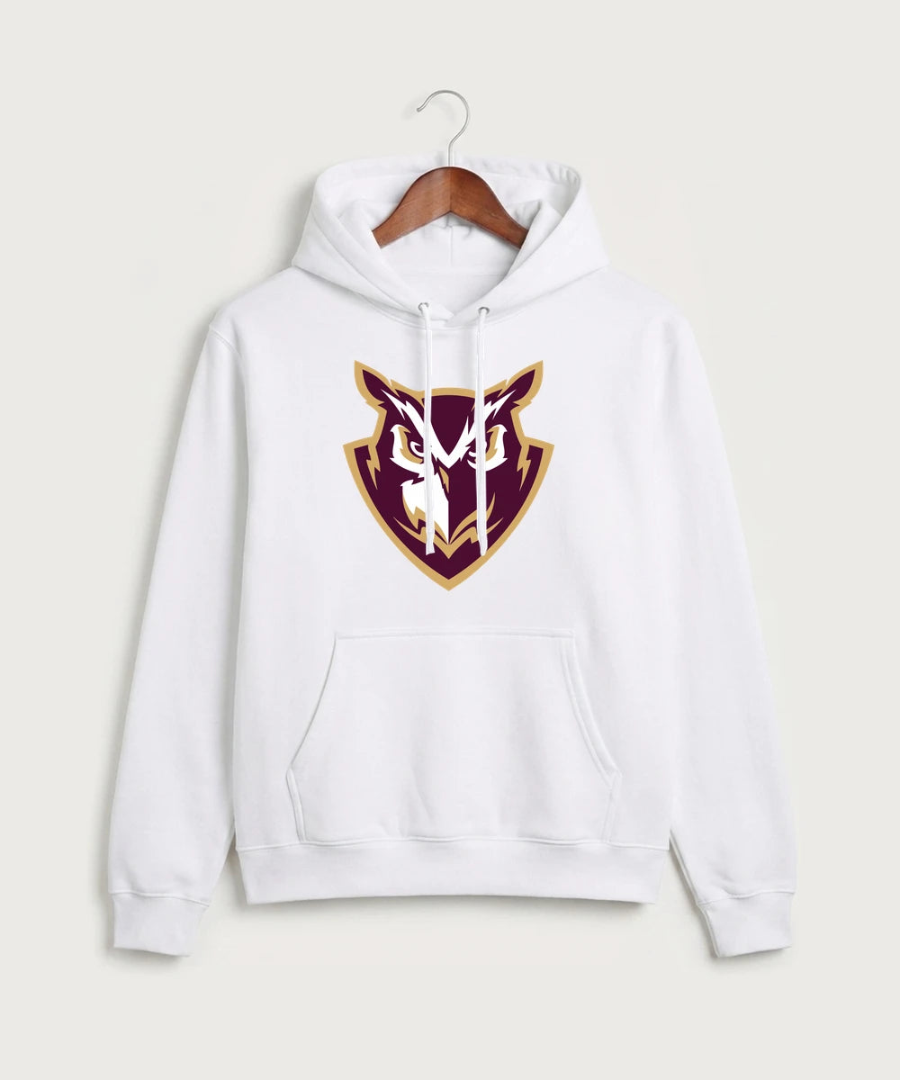 Hancock High School Football (Boys) - White Port & Co Core Fleece Pullover Hooded Sweatshirt. PC78H