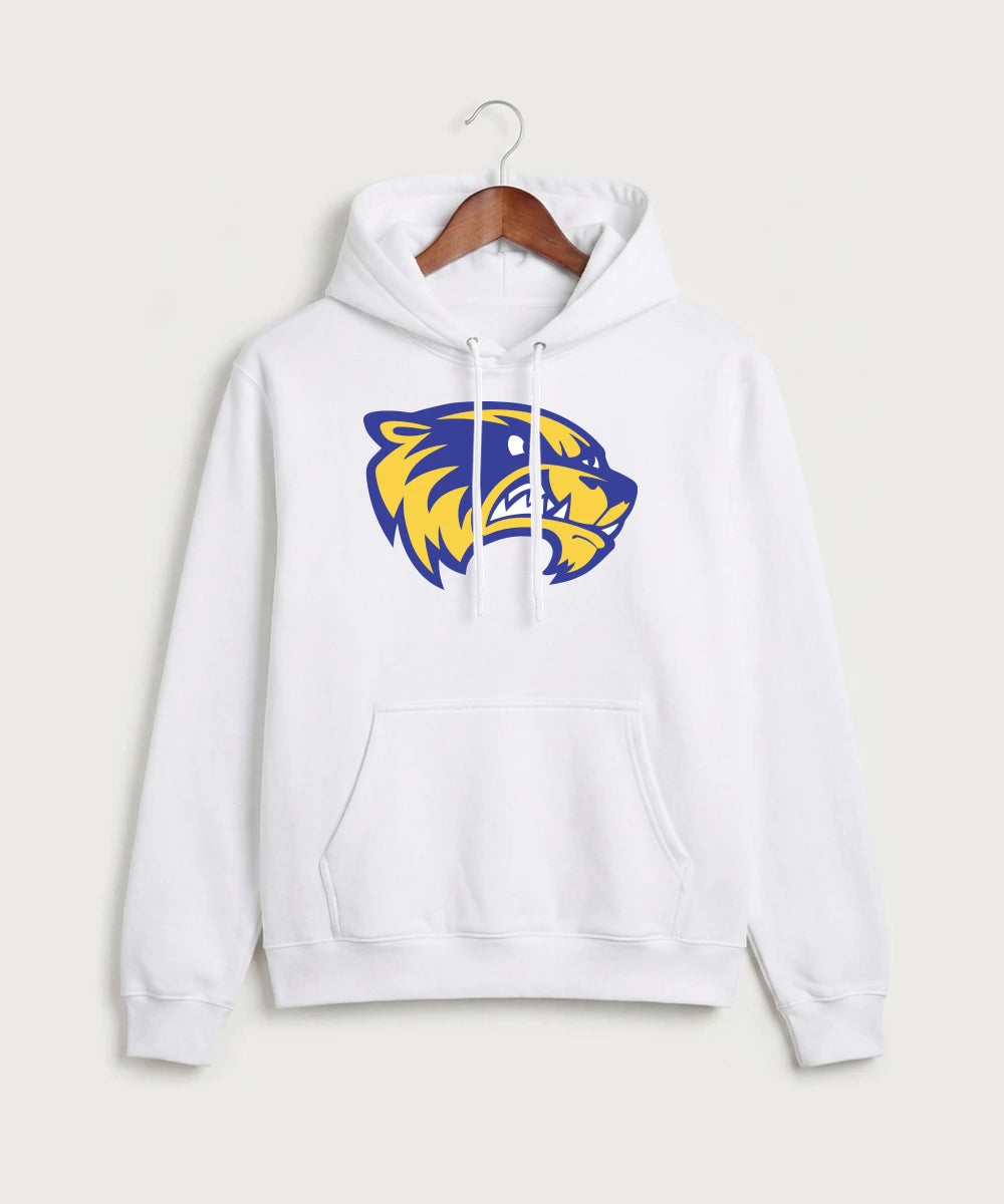 Wadena Deer Creek High School Football (Boys) - White Port & Co Core Fleece Pullover Hooded Sweatshirt. PC78H