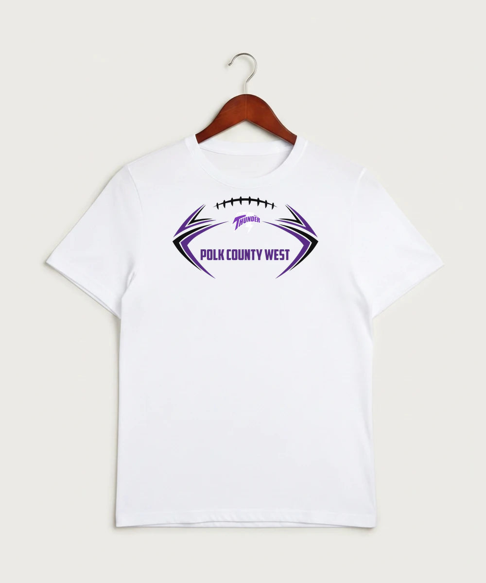 Polk County West Football (Boys) - White Sport-Tek PosiCharge Competitor Tee. ST350