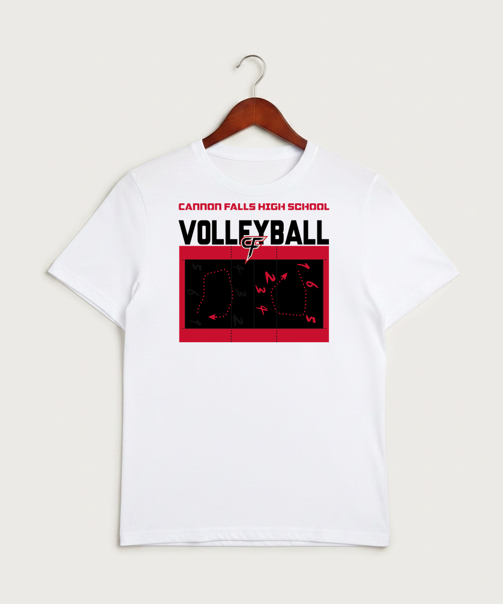 Cannon Falls High School Volleyball (Girls) - White Sport-Tek PosiCharge Competitor Tee. ST350