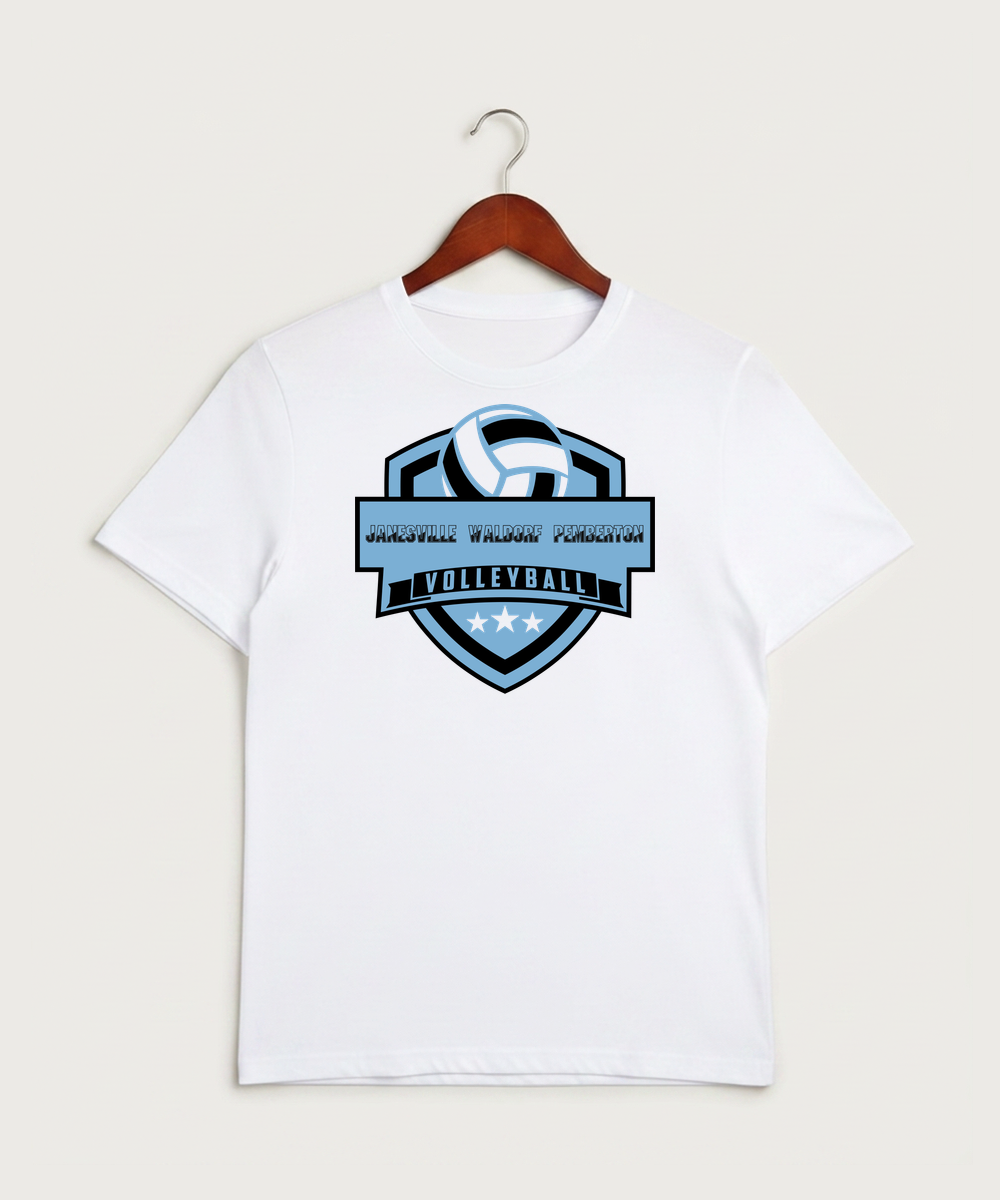 Janesville Waldorf Pemberton Volleyball (Girls) - White Sport-Tek PosiCharge Competitor Tee. ST350