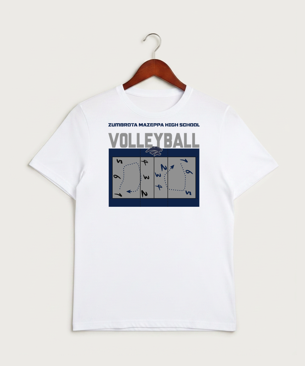 Zumbrota Mazeppa High School Volleyball (Girls) - White Sport-Tek PosiCharge Competitor Tee. ST350