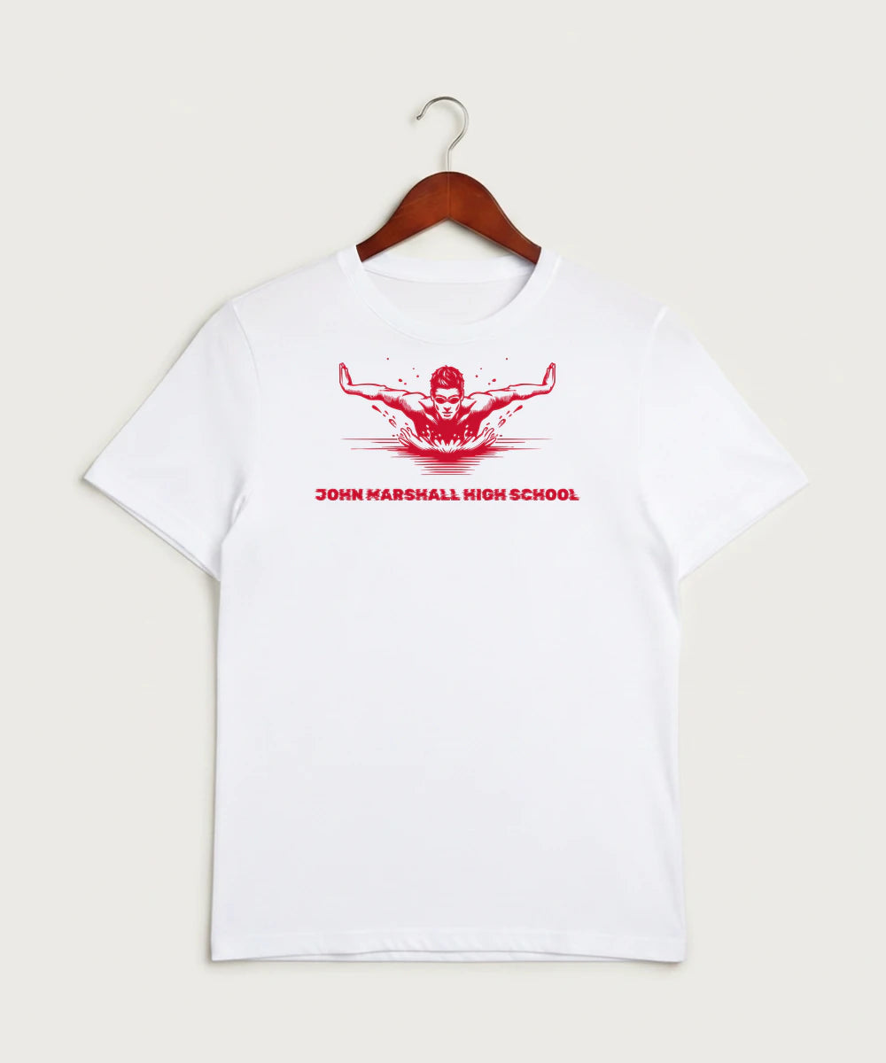 John Marshall High School Swim Dive Girls - White Sport-Tek PosiCharge Competitor Tee. ST350