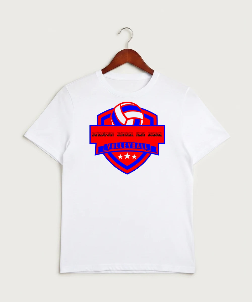 Davenport Central High School Volleyball (Girls) - White Sport-Tek PosiCharge Competitor Tee. ST350