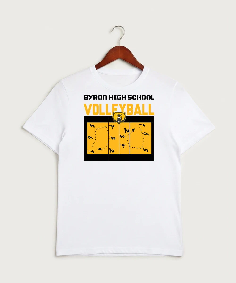 Byron High School Volleyball (Girls) - White Sport-Tek PosiCharge Competitor Tee. ST350