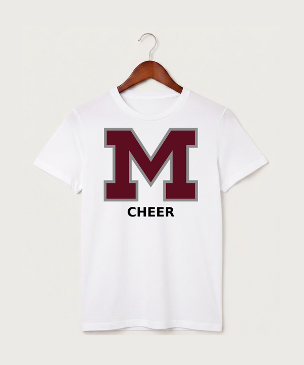 Moline Cheer general - White T-Shirt - Full Front