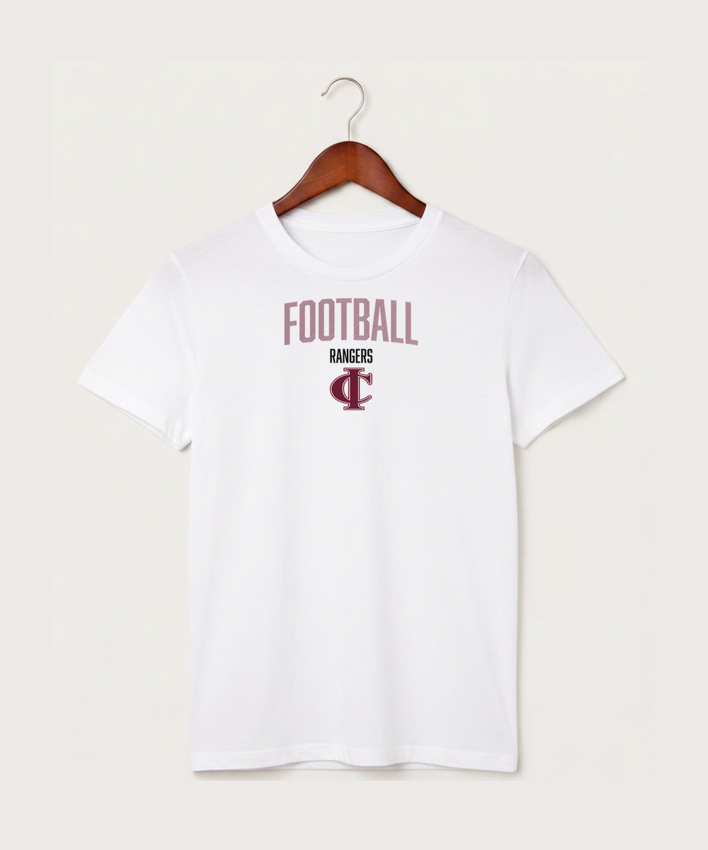 Crosby Ironton High School Football (Boys) - White T-Shirt - Full Front