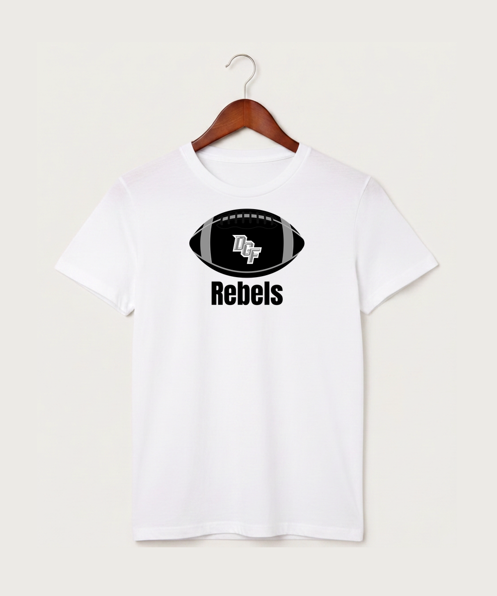 DGF High School Football (Boys) - White T-Shirt - Full Front