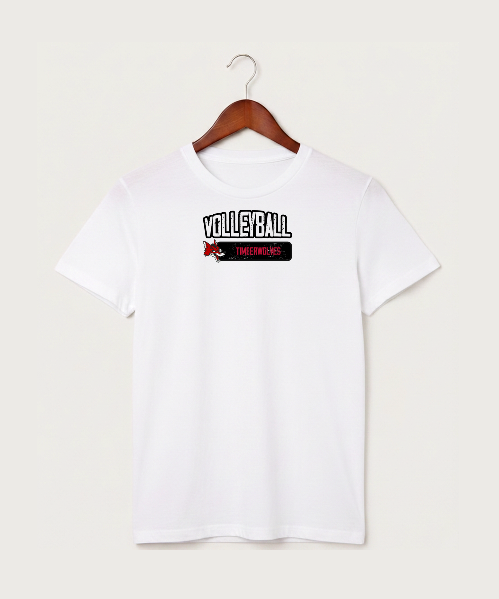 Ely Memorial High School Volleyball (Girls) - White T-Shirt - Full Front