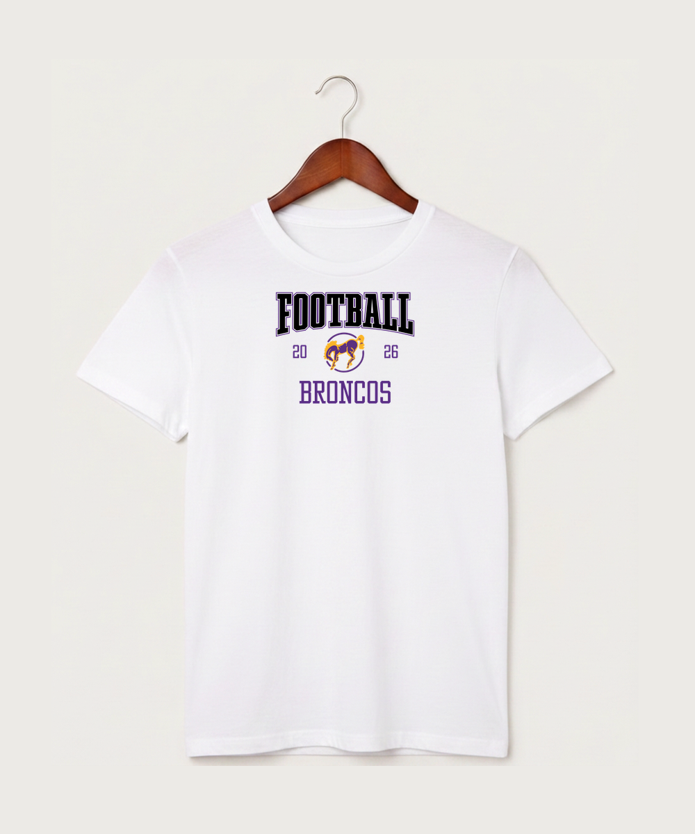 International Falls High School Football (Boys) - White T-Shirt - Full Front