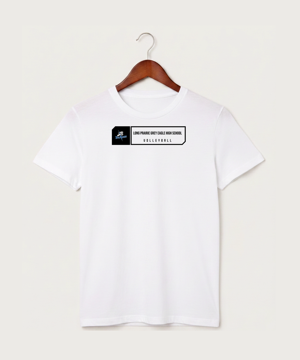 Long Prairie Grey Eagle High School Volleyball (Girls) - White T-Shirt - Full Front