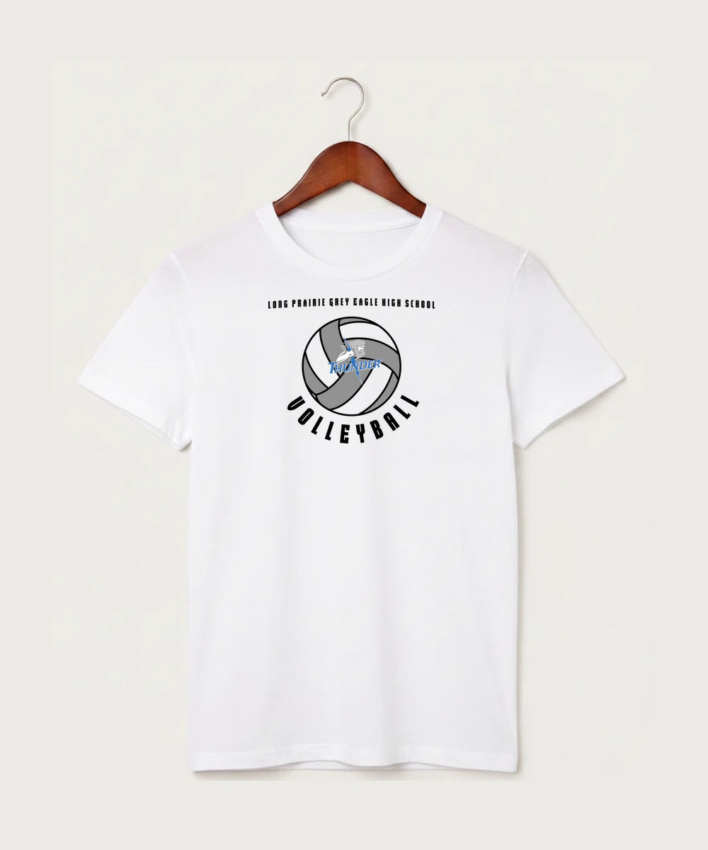 Long Prairie Grey Eagle High School Volleyball (Girls) - White T-Shirt - Full Front
