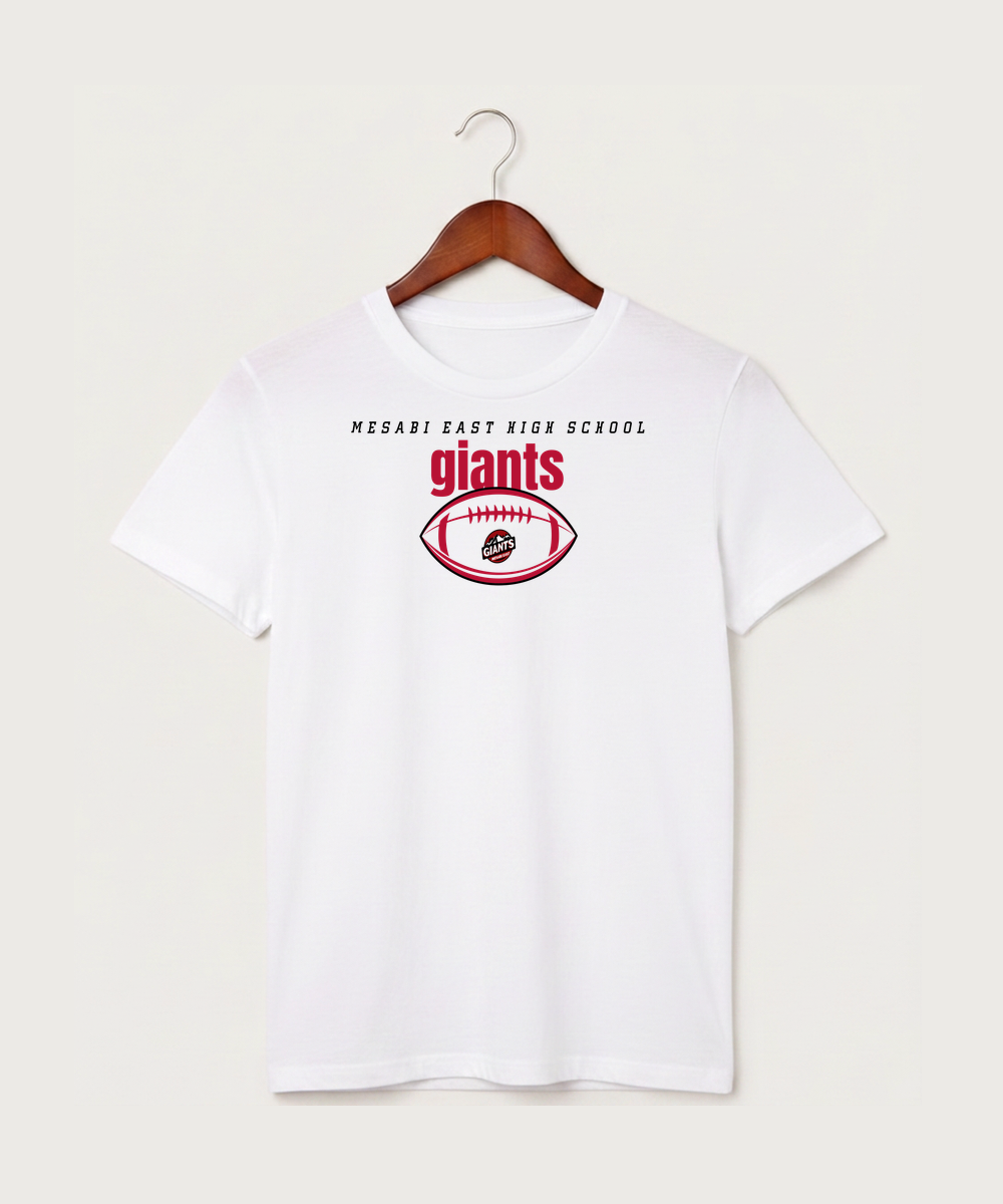 Mesabi East High School Football (Boys) - White T-Shirt - Full Front