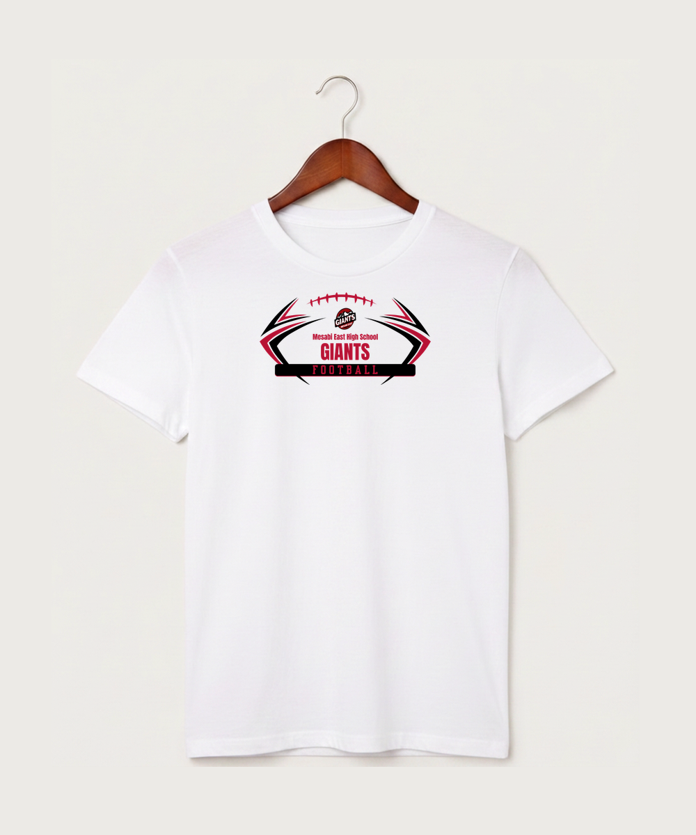 Mesabi East High School Football (Boys) - White T-Shirt - Full Front