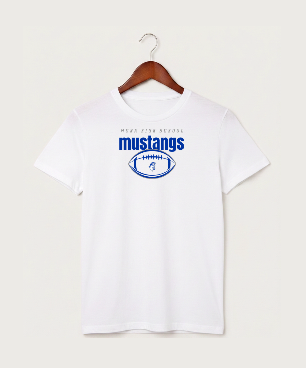 Mora High School Football (Boys) - White T-Shirt - Full Front