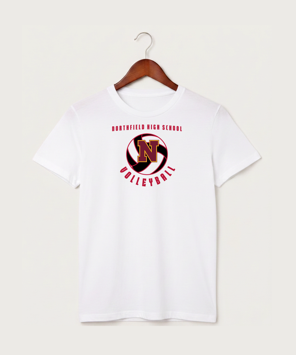 Northfield High School Volleyball (Girls) - White T-Shirt - Full Front