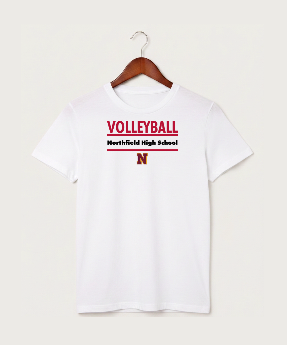 Northfield High School Volleyball (Girls) - White T-Shirt - Full Front