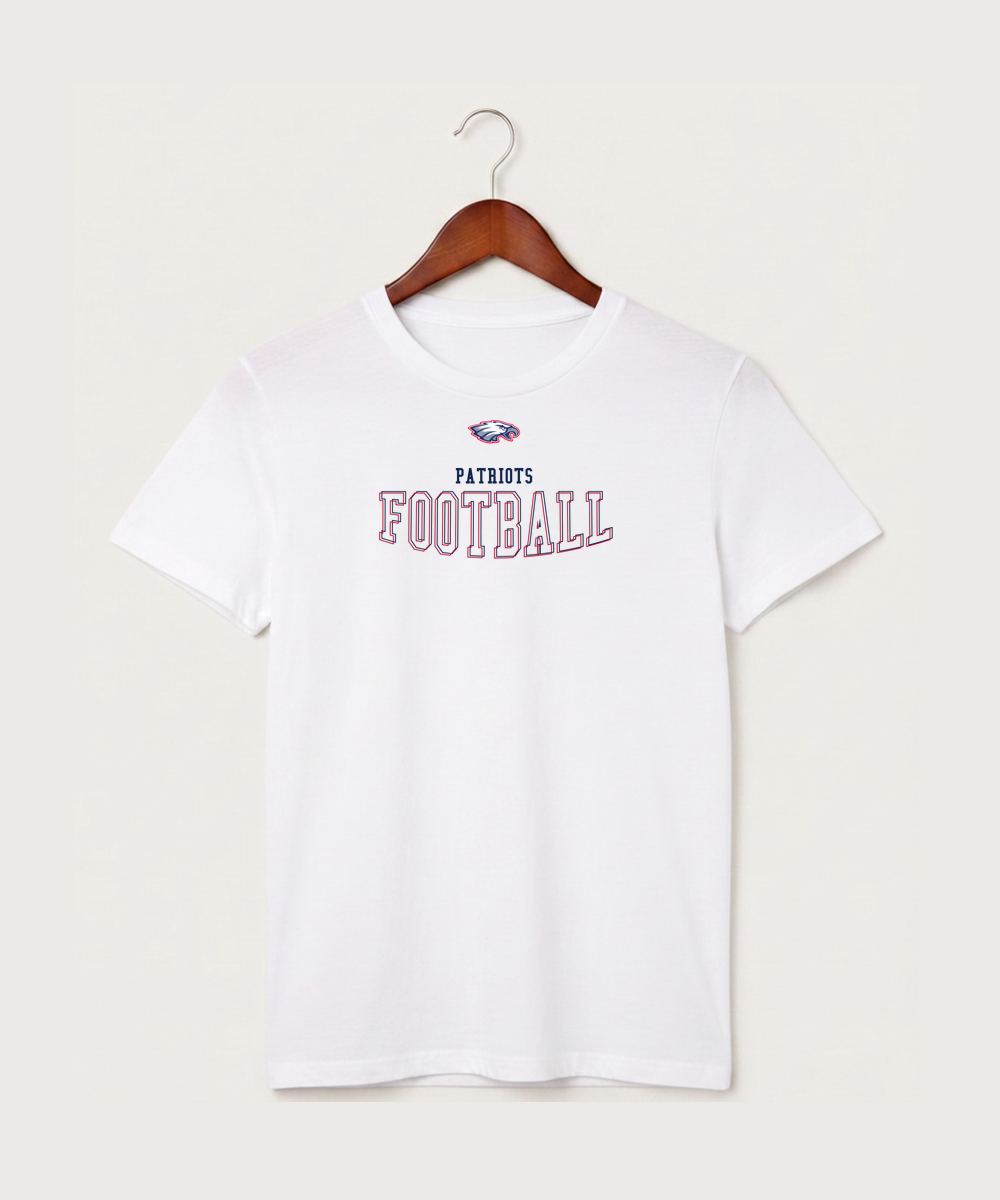 Pequot Lakes High School Football (Boys) - White T-Shirt - Full Front