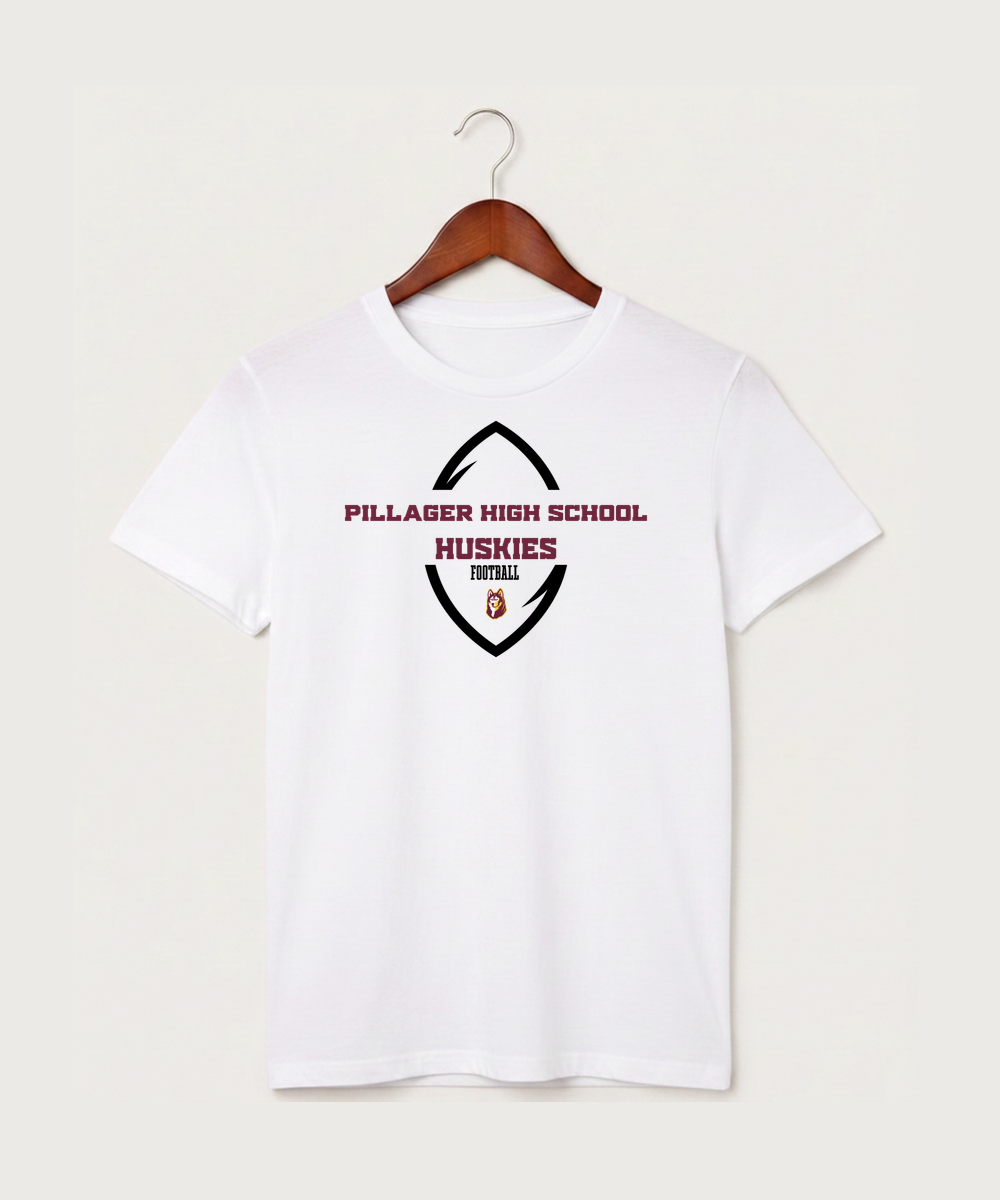 Pillager High School Football (Boys) - White T-Shirt - Full Front