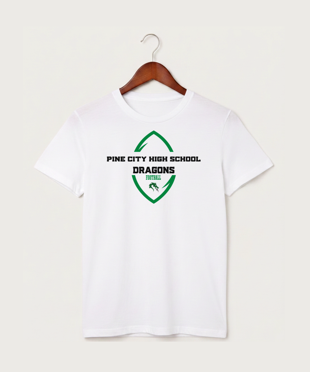 Pine City High School Football (Boys) - White T-Shirt - Full Front