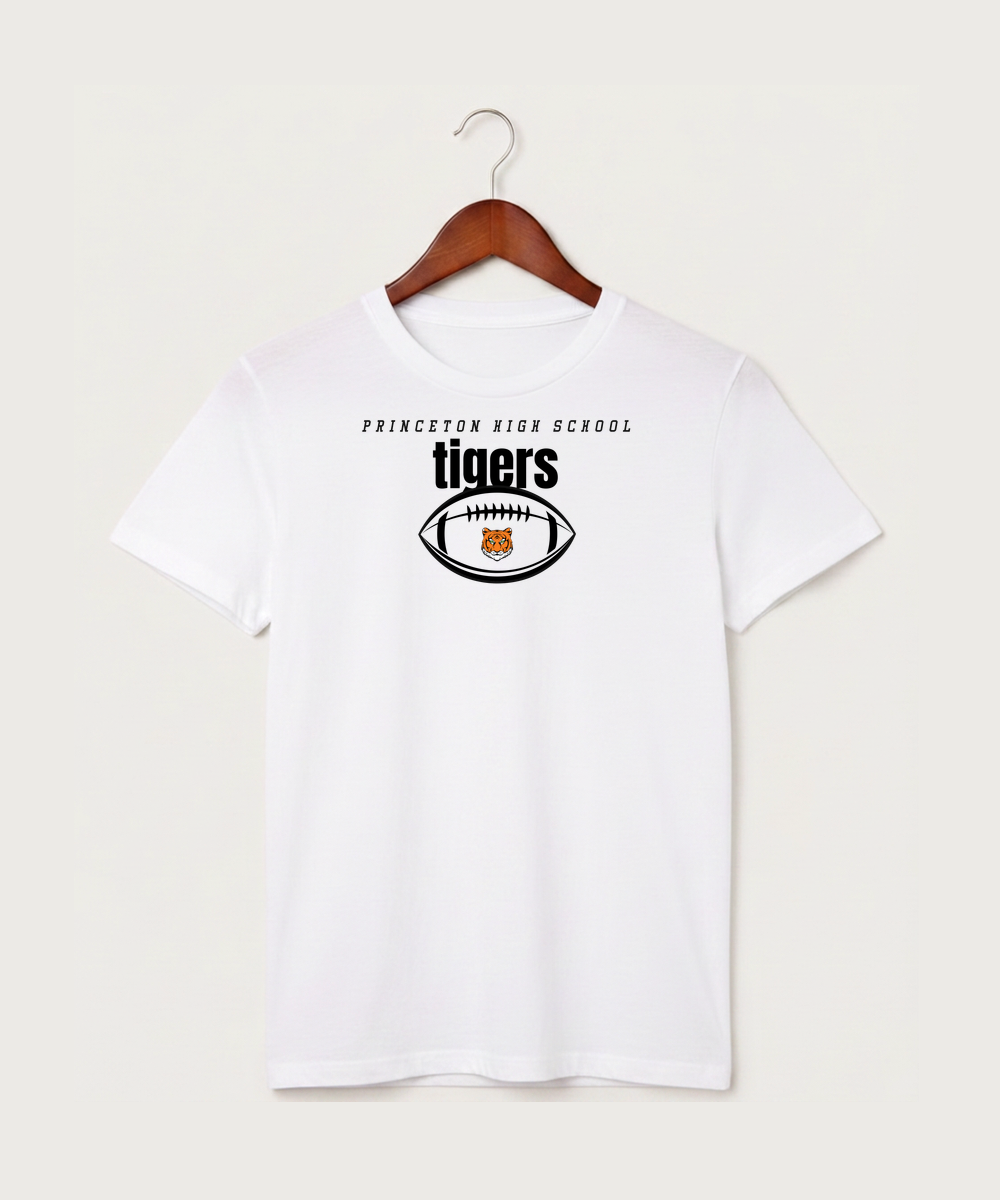 Princeton High School Football (Boys) - White T-Shirt - Full Front