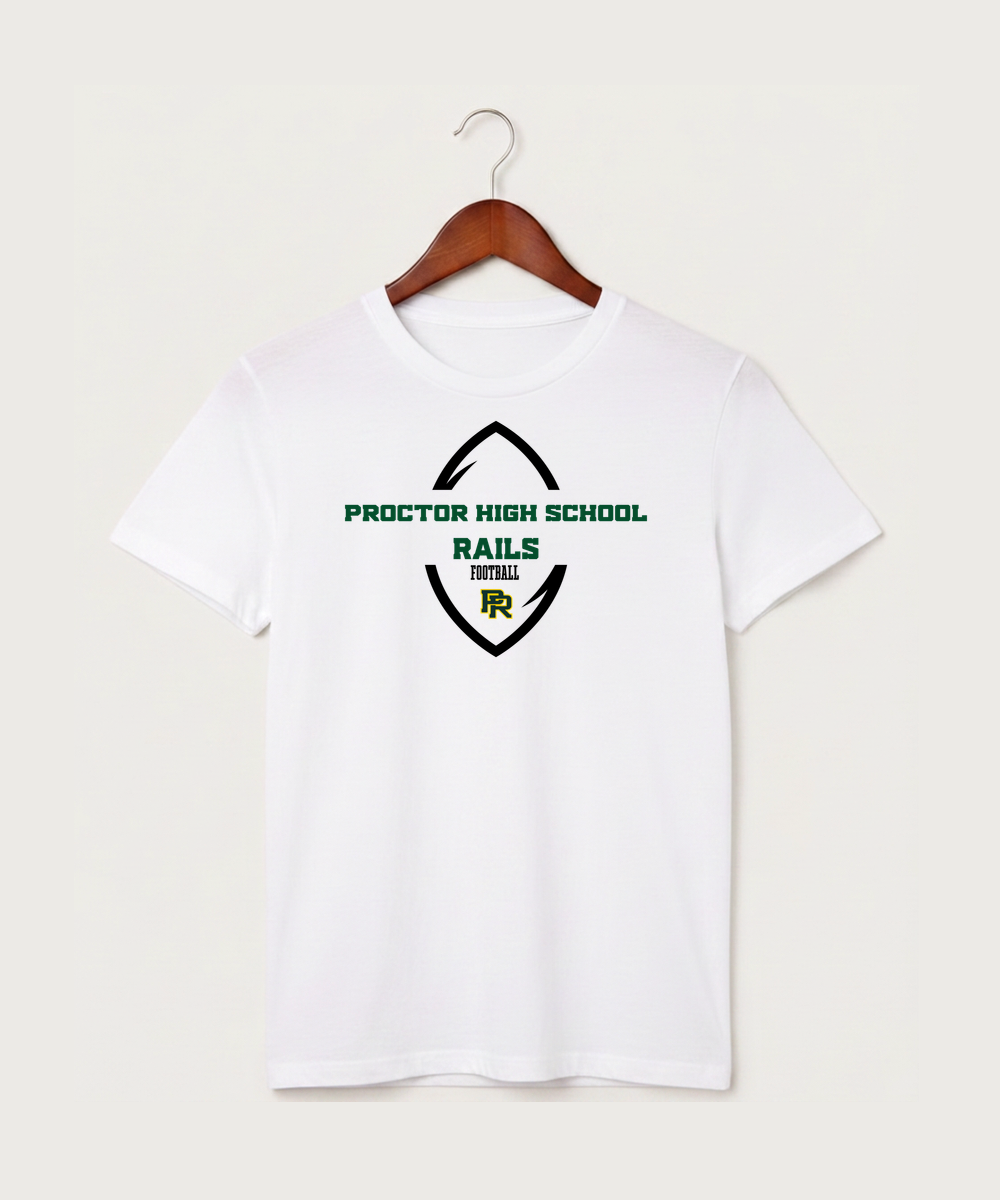 Proctor High School Football (Boys) - White T-Shirt - Full Front