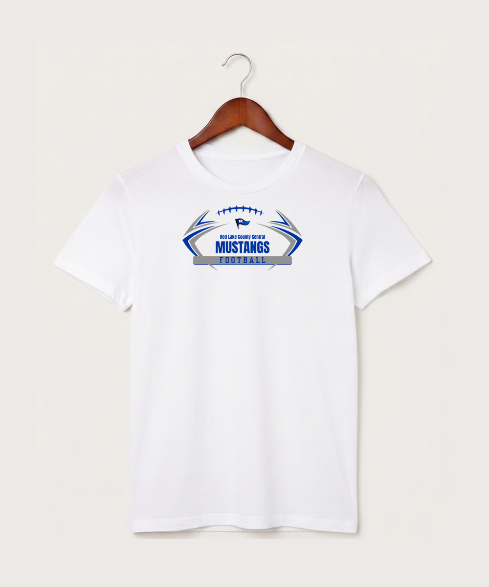 Red Lake County Central Football (Boys) - White T-Shirt - Full Front