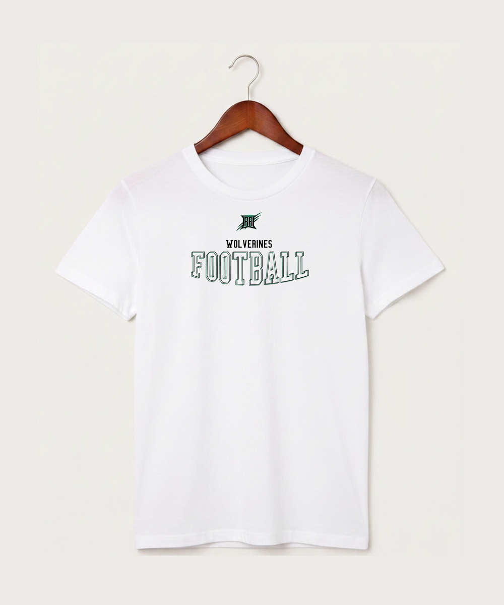 Rock Ridge High School Football (Boys) - White T-Shirt - Full Front