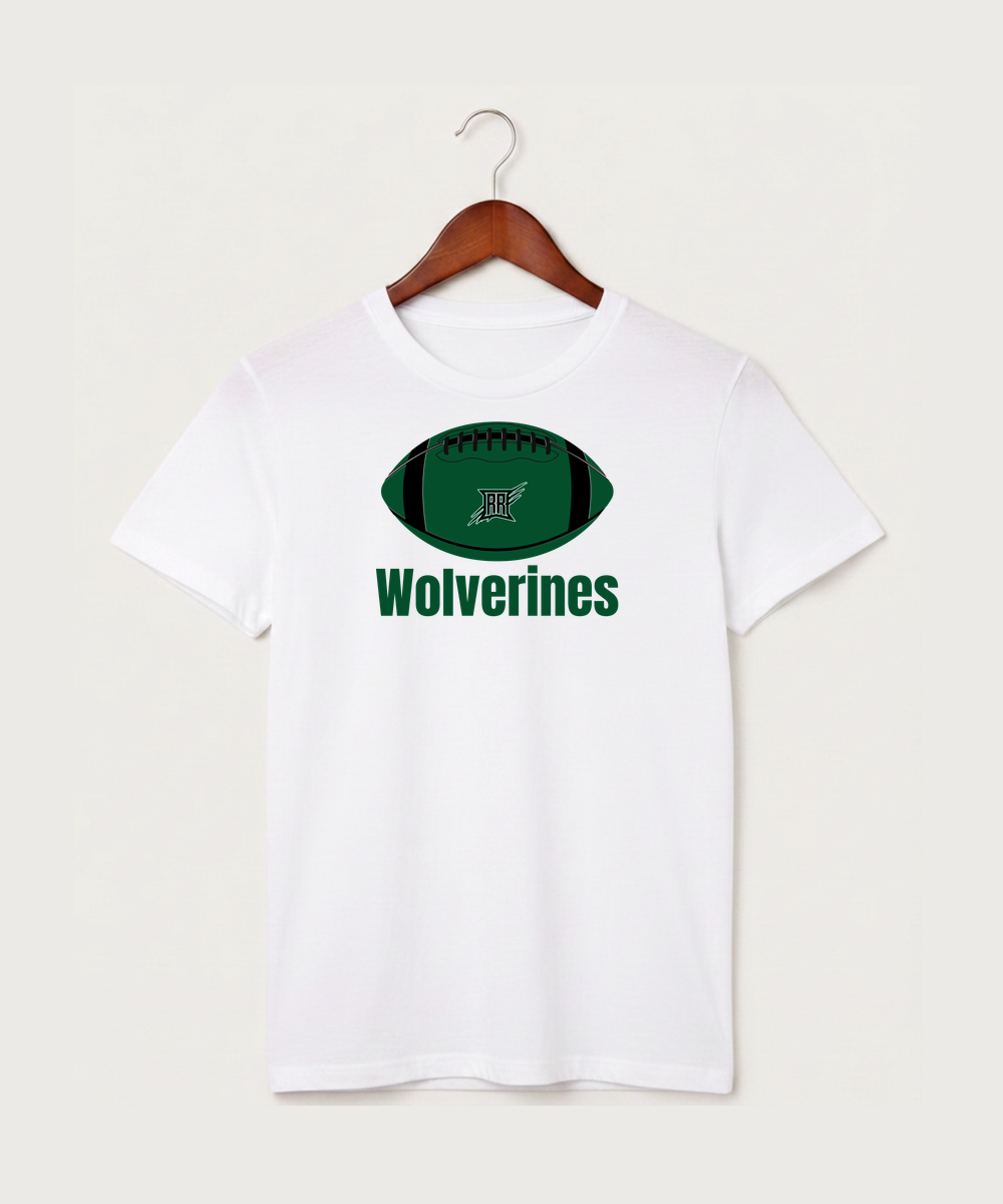 Rock Ridge High School Football (Boys) - White T-Shirt - Full Front