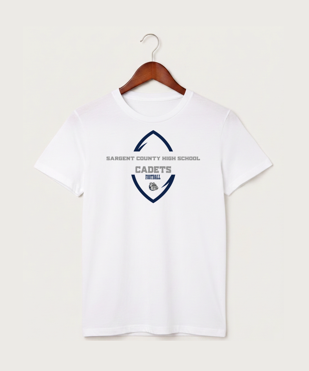 Sargent County High School Football (Boys) - White T-Shirt - Full Front