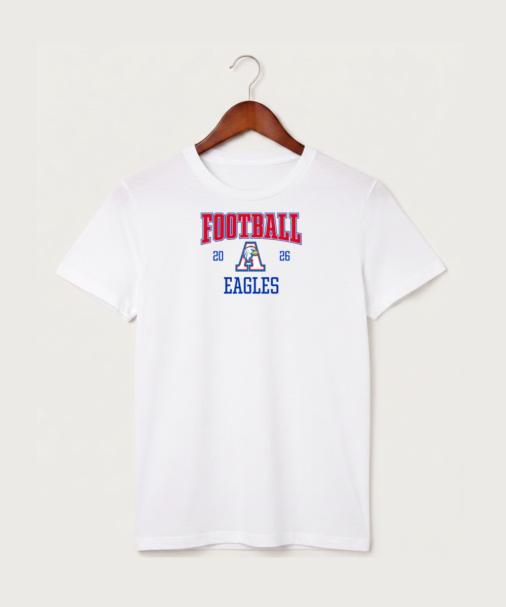 Apollo High School Football (Boys) - White T-Shirt - Full Front