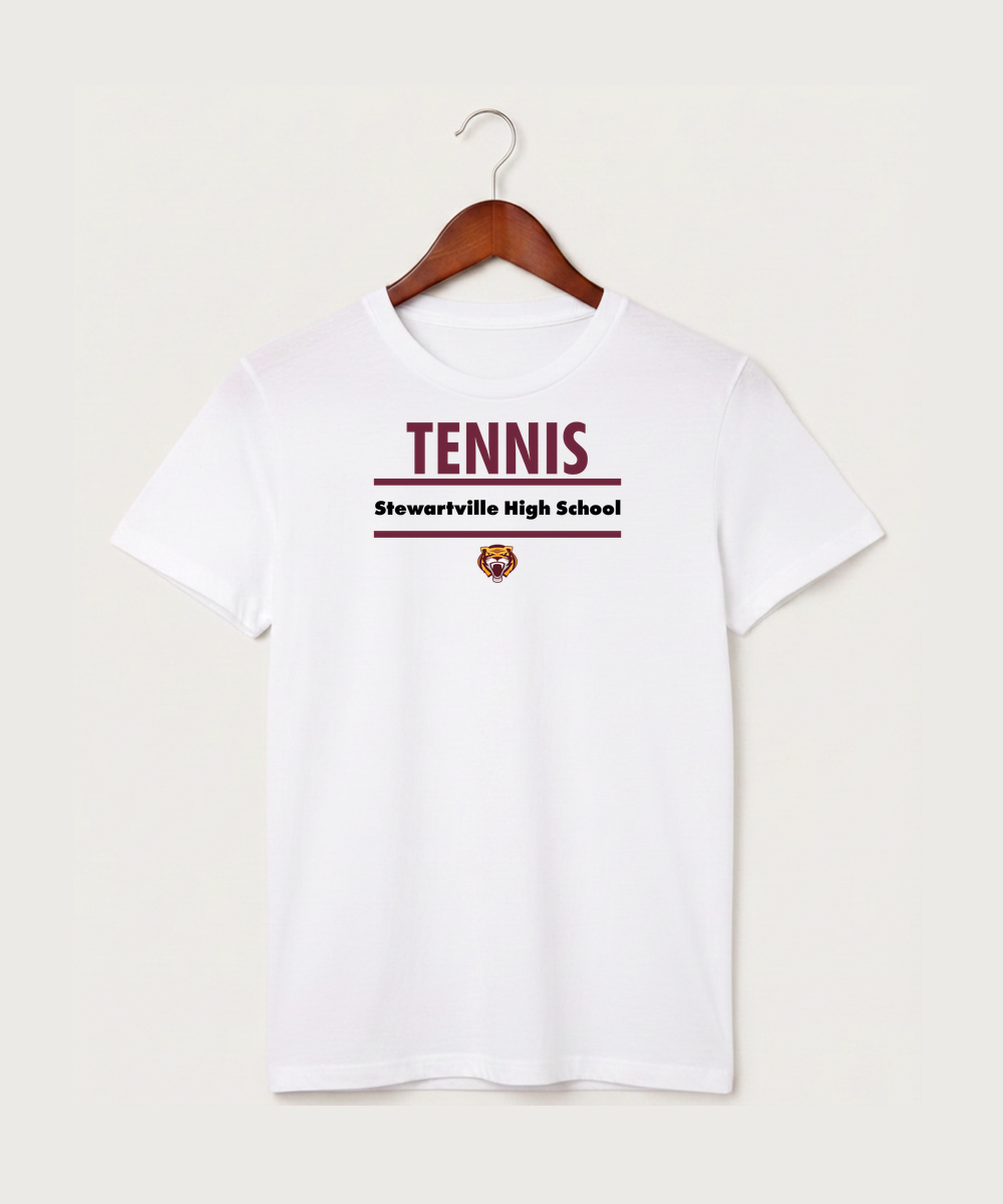 Stewartville High School Tennis (Coed) - White T-Shirt - Full Front