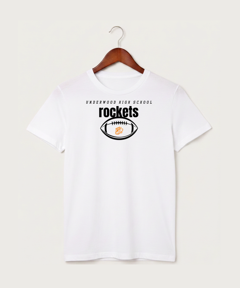 Underwood High School Football (Boys) - White T-Shirt - Full Front
